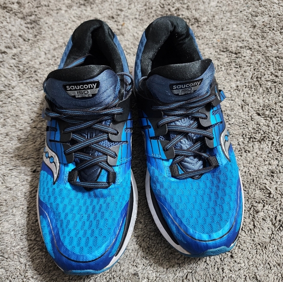 Saucony Triumph ISO 2 Blue & Black Running Shoes, Men’s 10 - Picture 3 of 5